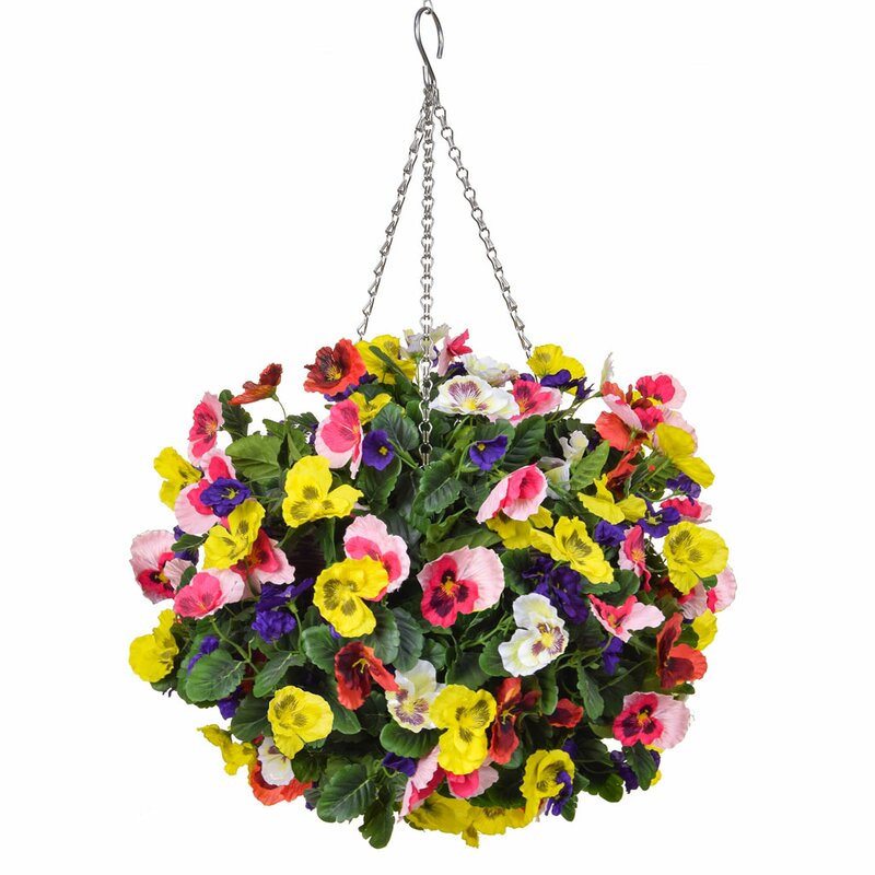 The Seasonal Aisle Pansy Hanging Basket & Reviews | Wayfair.co.uk